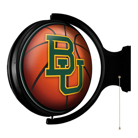Baylor Bears: Basketball - Original Round Rotating Lighted Wall Sign - The Fan-Brand