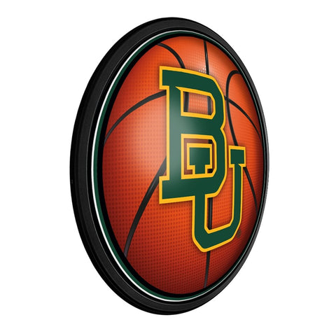 Baylor Bears: Basketball - Round Slimline Lighted Wall Sign - The Fan-Brand