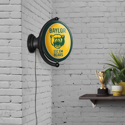 Baylor Bears: Bear Logo - Original Oval Rotating Lighted Wall Sign - The Fan-Brand