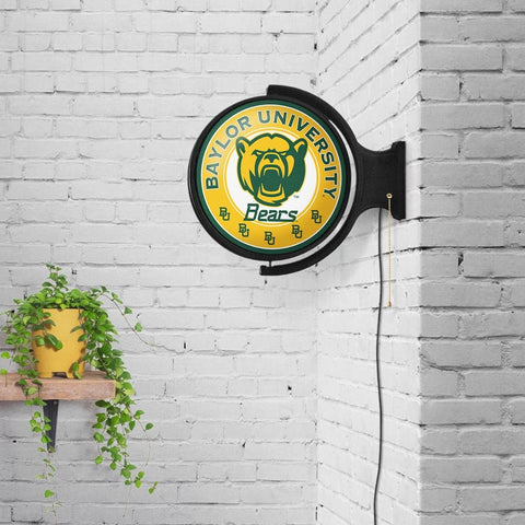 Baylor Bears: Bear Logo - Original Round Rotating Lighted Wall Sign - The Fan-Brand
