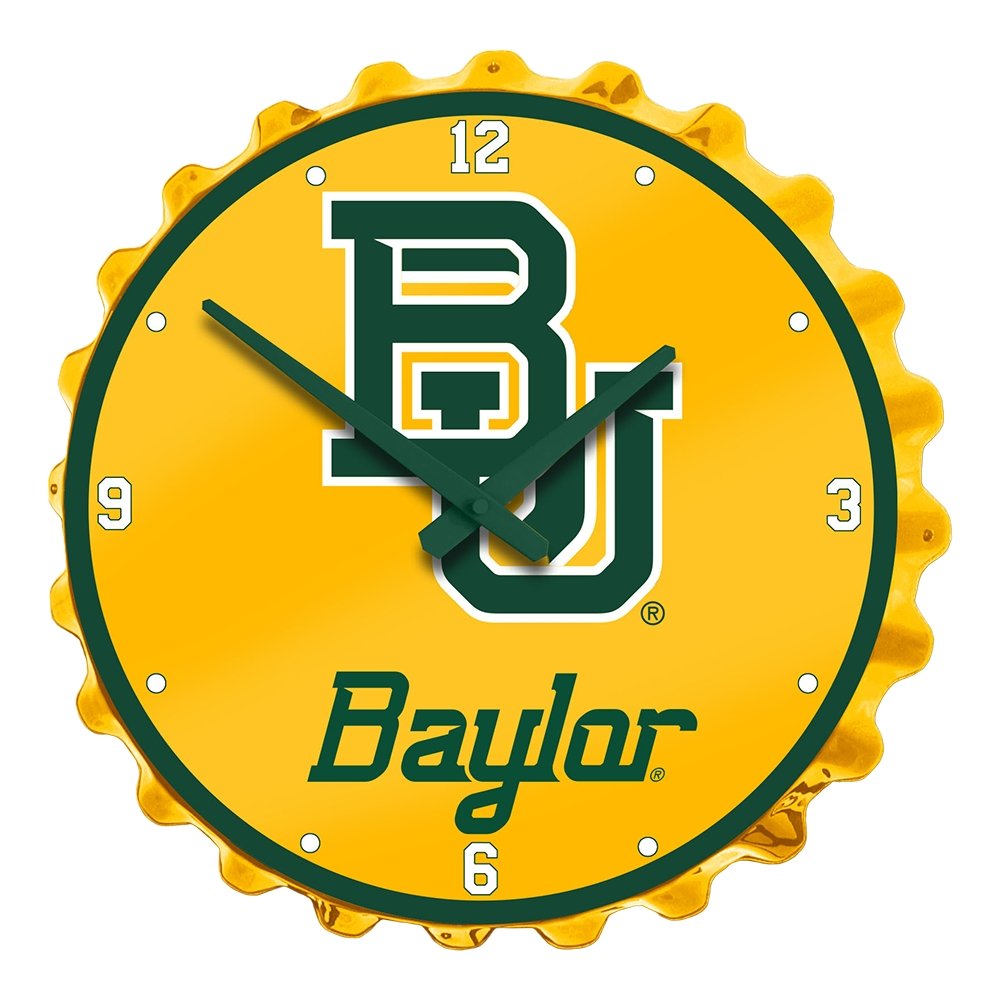 Baylor Bears: Script Logo - Bottle Cap Wall Clock - The Fan-Brand