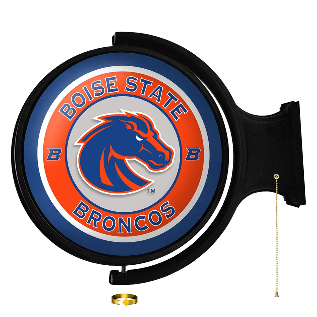 Boise State Broncos: Original Round Rotating Lighted Wall Sign - The Fan-Brand