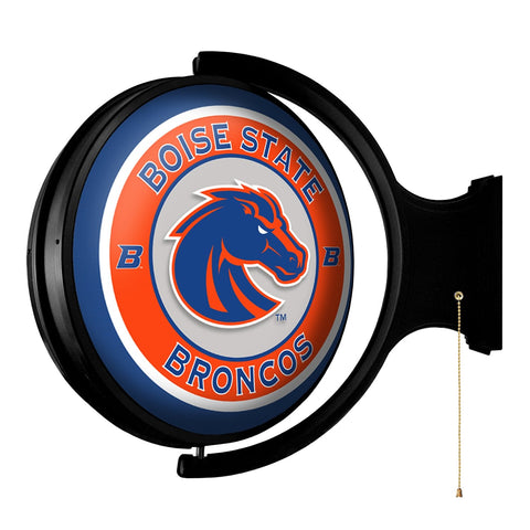 Boise State Broncos: Original Round Rotating Lighted Wall Sign - The Fan-Brand