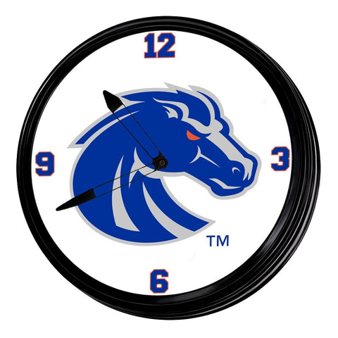 Boise State Broncos: Retro Lighted Wall Clock - The Fan-Brand