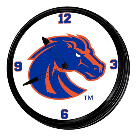 Boise State Broncos: Retro Lighted Wall Clock - The Fan-Brand