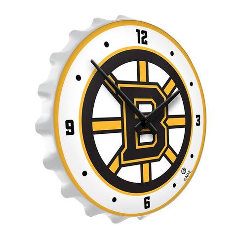 Boston Bruins: Bottle Cap Lighted Wall Clock - The Fan-Brand