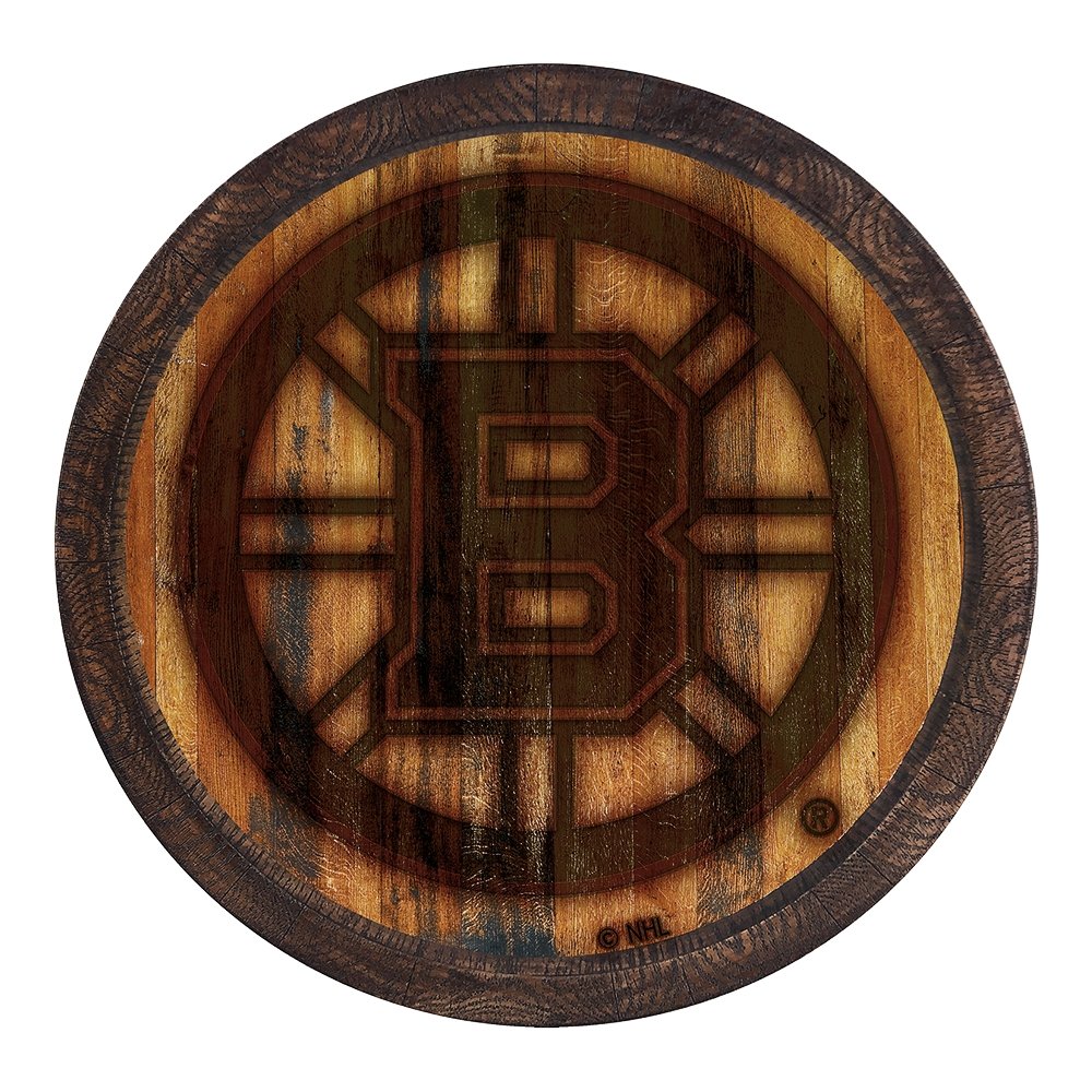 Boston Bruins: Secondary Logo - Modern Disc Mirrored Wall Sign - The Fan-Brand Yellow
