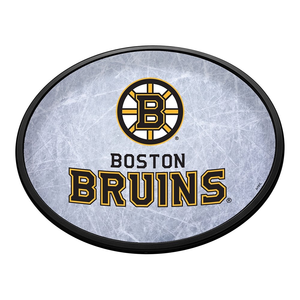 Boston Bruins: Secondary Logo - Modern Disc Mirrored Wall Sign - The Fan-Brand Yellow