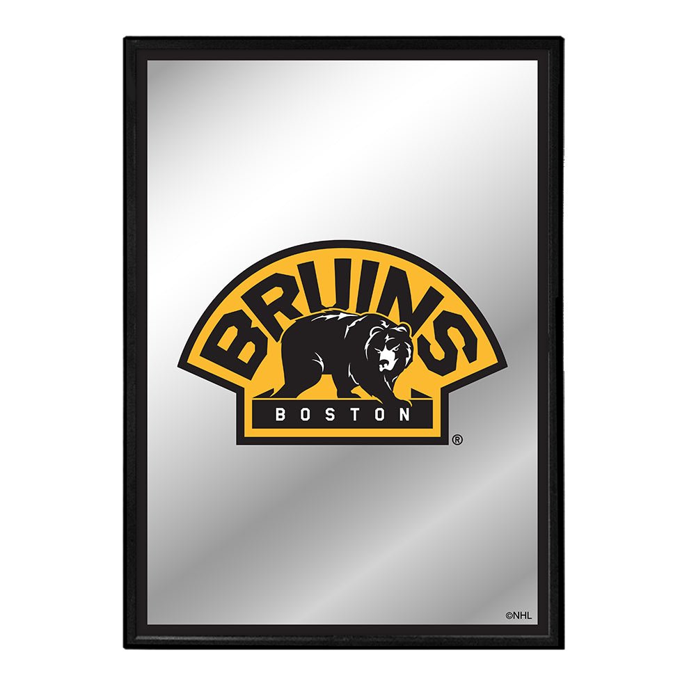 Boston Bruins: Logo - Framed Mirrored Wall Sign - The Fan-Brand