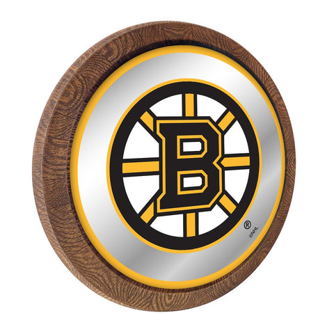 Boston Bruins: Mirrored Barrel Top Wall Sign - The Fan-Brand