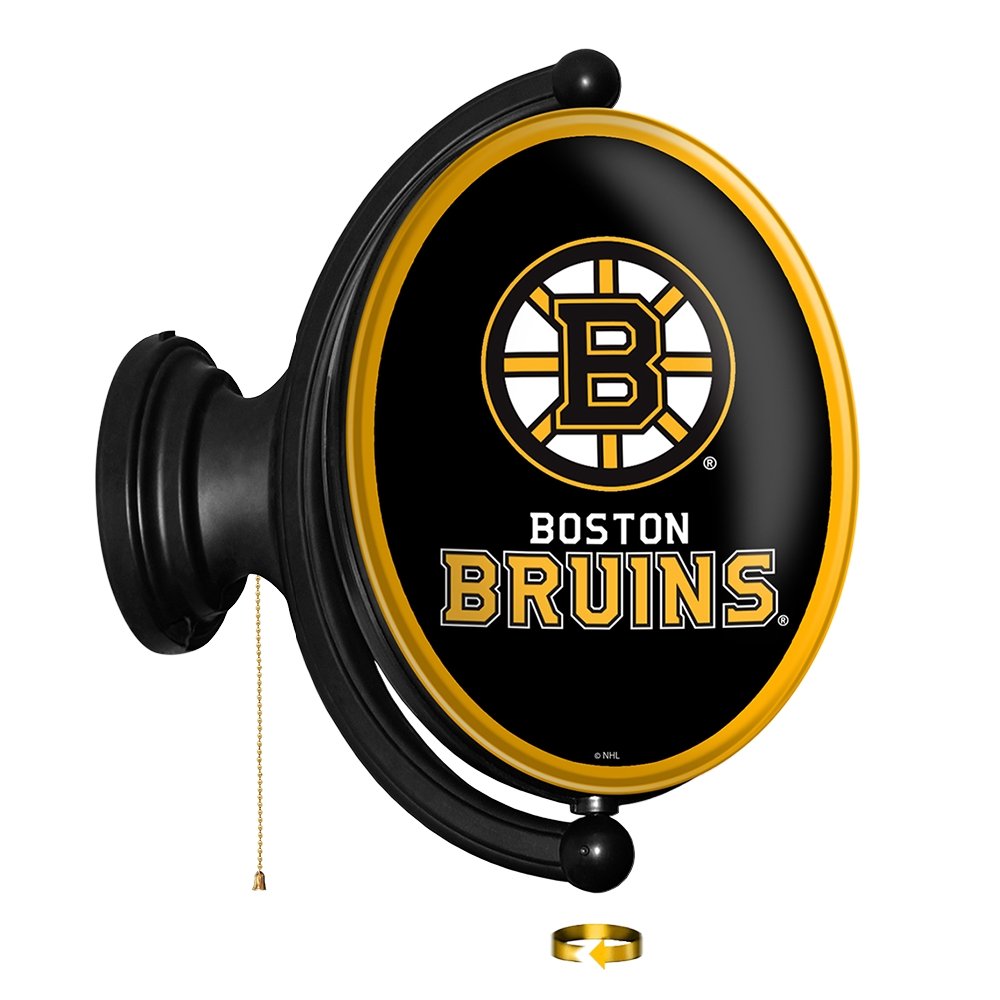 Boston Bruins: Original Oval Rotating Lighted Wall Sign - The Fan-Brand