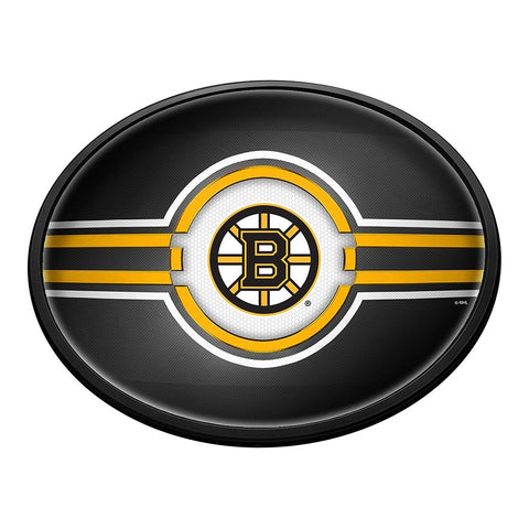 Boston Bruins: Oval Slimline Lighted Wall Sign - The Fan-Brand