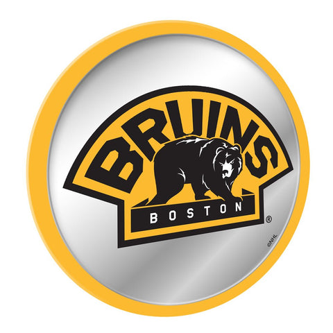 Boston Bruins: Secondary Logo - Modern Disc Mirrored Wall Sign - The Fan-Brand