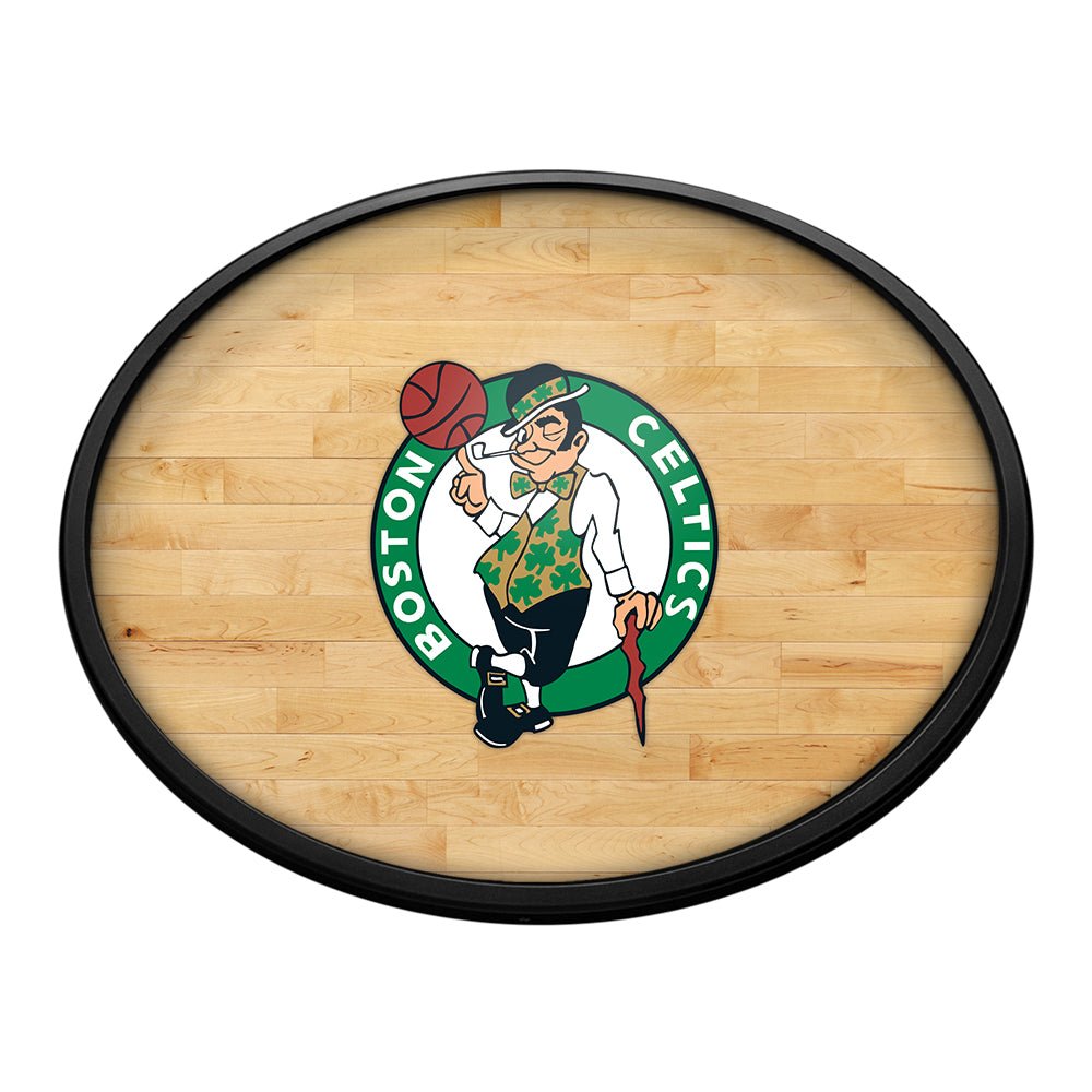 Boston Celtics: Hardwood - Oval Slimline Lighted Wall Sign - The Fan-Brand