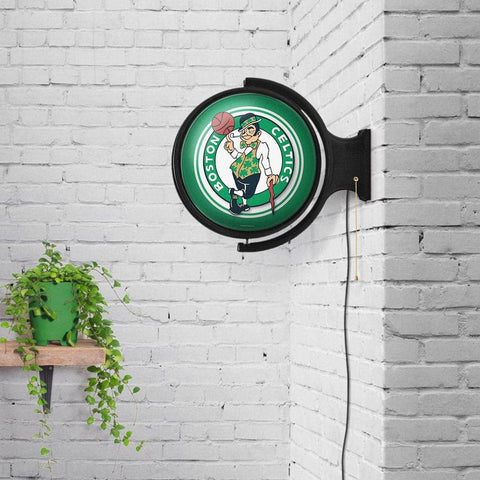 Boston Celtics: Original Round Rotating Lighted Wall Sign - The Fan-Brand