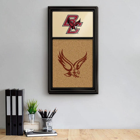 Boston College Eagles: BC - Dual Logo - Cork Note Board Gold