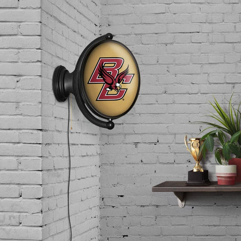 Boston College Eagles: Original Oval Rotating Lighted Wall Sign - The Fan-Brand