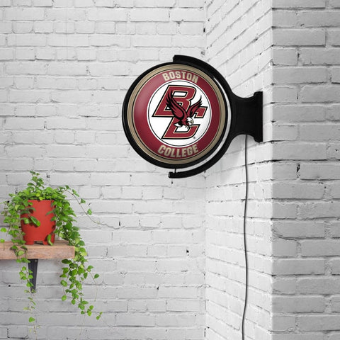 Boston College Eagles: Original Round Rotating Lighted Wall Sign - The Fan-Brand