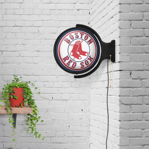 Boston Red Sox: Original Round Rotating Lighted Wall Sign - The Fan-Brand
