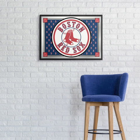 Boston Red Sox: Team Spirit - Framed Mirrored Wall Sign - The Fan-Brand
