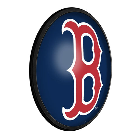 Boston Red Sox: Wordmark - Round Slimline Lighted Wall Sign - The Fan-Brand