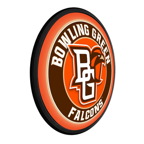 Bowling Green Falcons: Wordmark - Round Slimline Lighted Wall Sign - The Fan-Brand