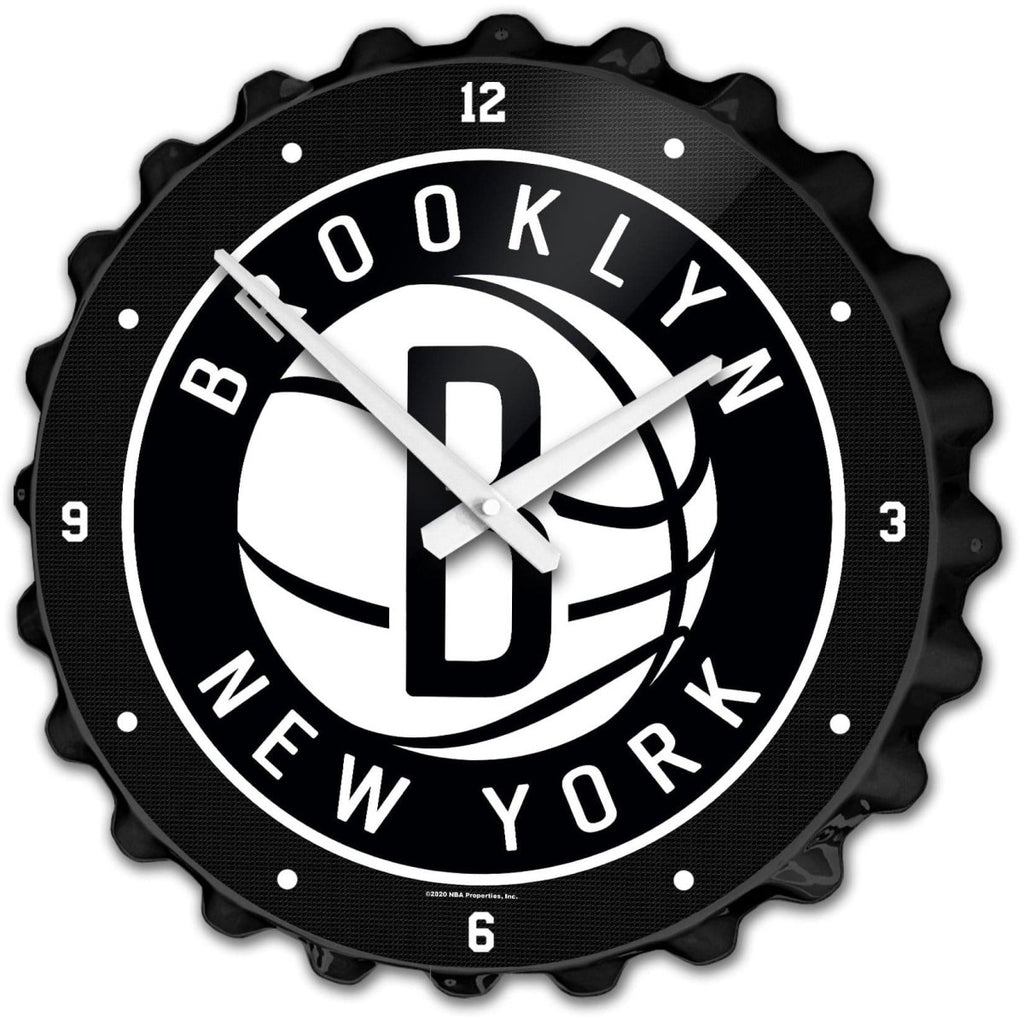 Brooklyn Nets: Bottle Cap Wall Clock - The Fan-Brand