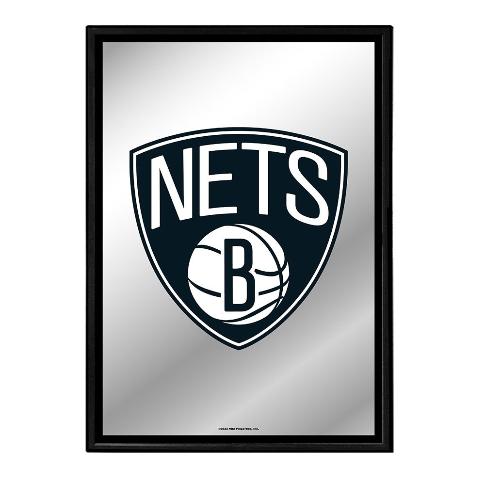Brooklyn Nets: Framed Mirrored Wall Sign - The Fan-Brand