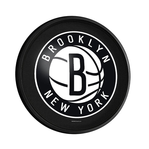 Brooklyn Nets: Round Slimline Lighted Wall Sign - The Fan-Brand