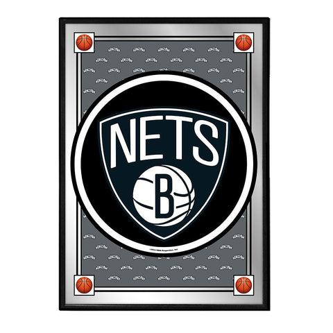 Brooklyn Nets: Team Spirit - Framed Mirrored Wall Sign - The Fan-Brand