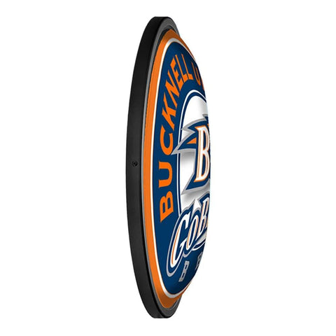 Bucknell Bisons: Go Bison - Round Slimline Lighted Wall Sign - The Fan-Brand