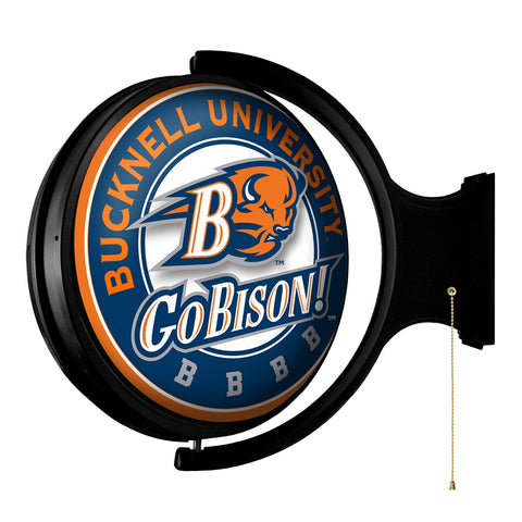Bucknell Bisons: Original Round Rotating Lighted Wall Sign - The Fan-Brand