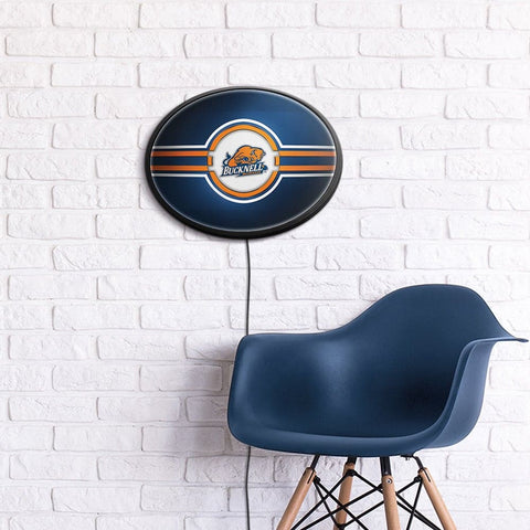 Bucknell Bisons: Oval Slimline Lighted Wall Sign - The Fan-Brand