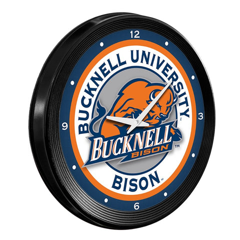 Bucknell Bisons: Ribbed Frame Wall Clock - The Fan-Brand