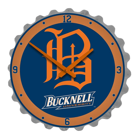Bucknell Bisons: Script Logo - Bottle Cap Wall Clock - The Fan-Brand
