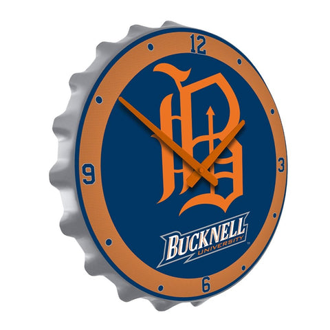 Bucknell Bisons: Script Logo - Bottle Cap Wall Clock - The Fan-Brand