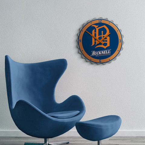 Bucknell Bisons: Script Logo - Bottle Cap Wall Clock - The Fan-Brand