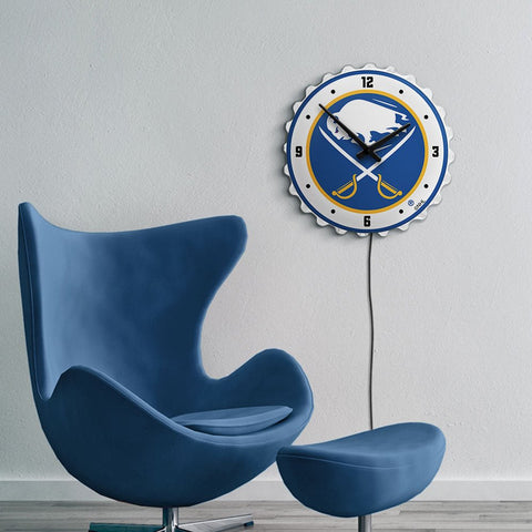 Buffalo Sabers: Bottle Cap Lighted Wall Clock - The Fan-Brand