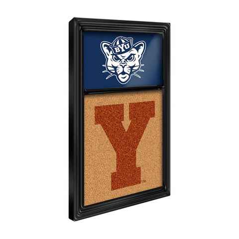 BYU Cougars: Cougar, Dual Logo - Cork Note Board - The Fan-Brand