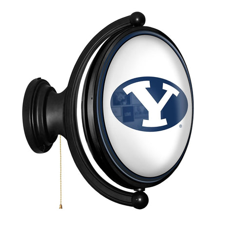 BYU Cougars: Original Oval Rotating Lighted Wall Sign - The Fan-Brand
