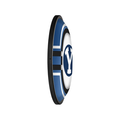 BYU Cougars: Oval Slimline Lighted Wall Sign - The Fan-Brand