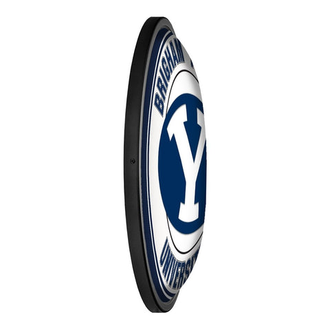 BYU Cougars: Round Slimline Lighted Wall Sign - The Fan-Brand