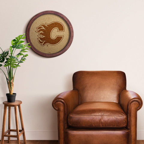 Calgary Flames: Barrel Top Cork Note Board - The Fan-Brand