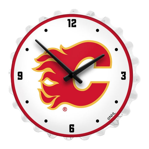 Calgary Flames: Bottle Cap Lighted Wall Clock - The Fan-Brand