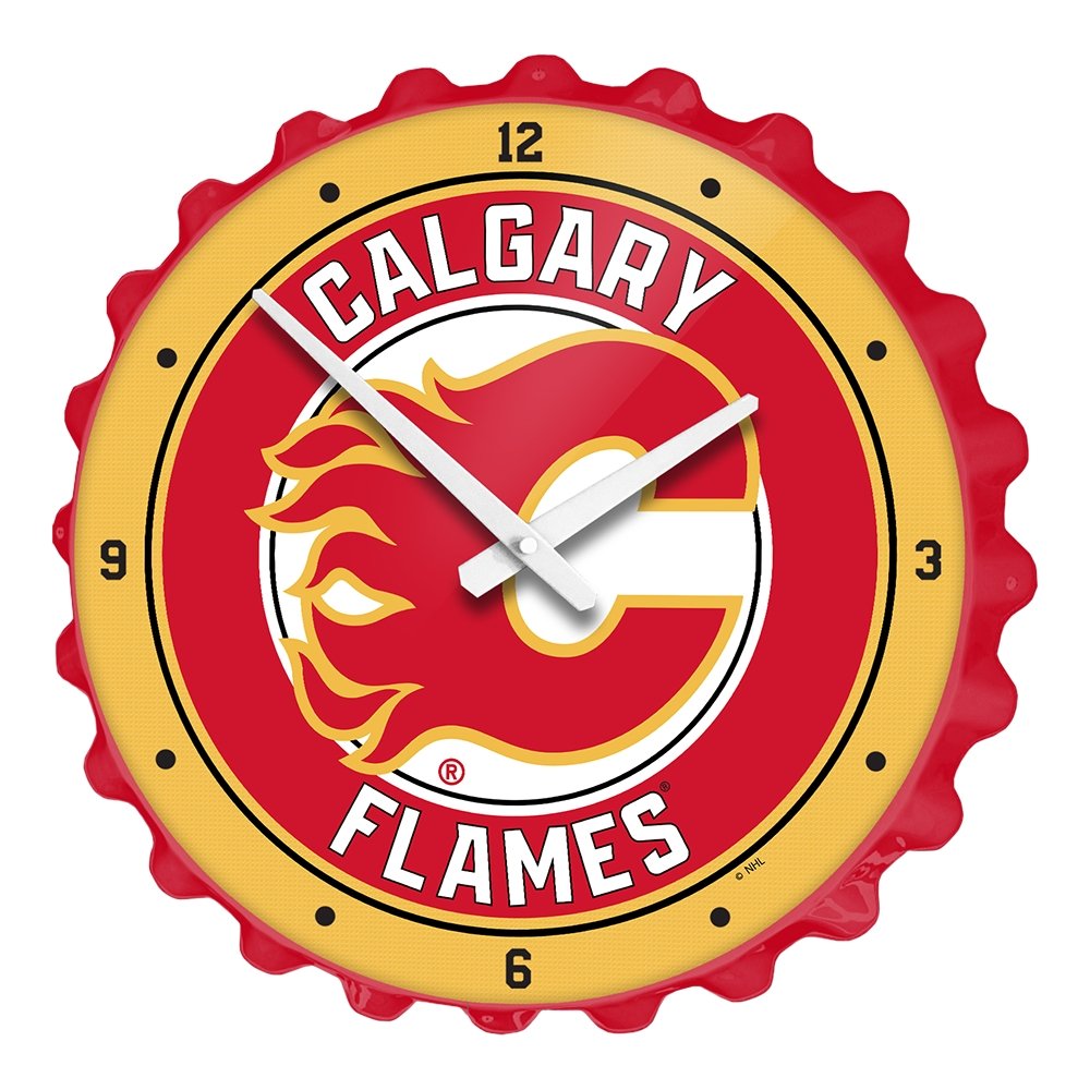 Calgary Flames: Bottle Cap Wall Clock - The Fan-Brand