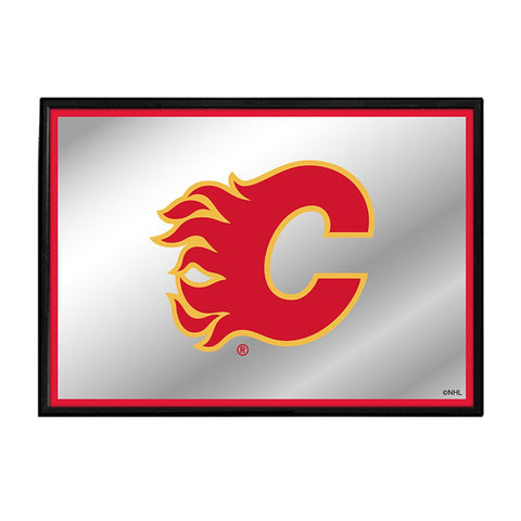 Calgary Flames: Framed Mirrored Wall Sign - The Fan-Brand