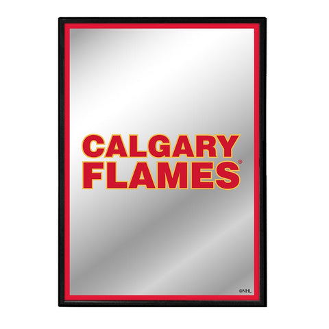Calgary Flames: Logo - Framed Mirrored Wall Sign - The Fan-Brand