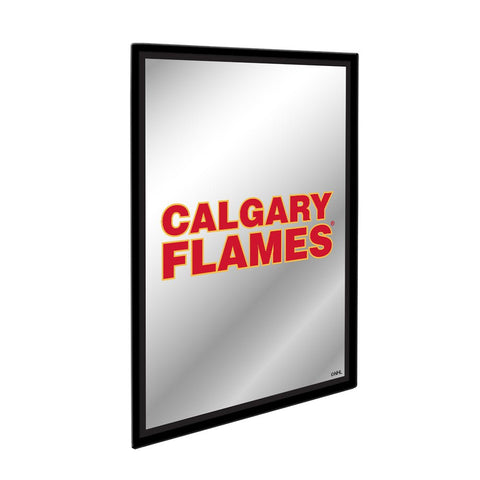 Calgary Flames: Logo - Framed Mirrored Wall Sign - The Fan-Brand