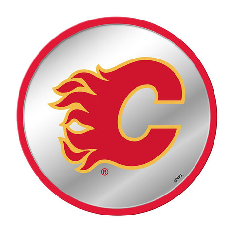 Calgary Flames: Modern Disc Mirrored Wall Sign - The Fan-Brand