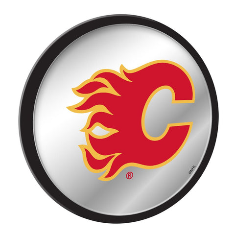 Calgary Flames: Modern Disc Mirrored Wall Sign - The Fan-Brand
